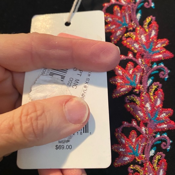 NWT Chelsea & Violet Boho Black Velvet Dress With Embroidery. - Picture 3 of 13